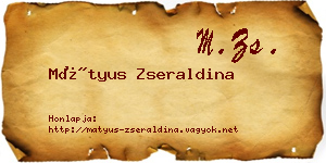 Mátyus Zseraldina névjegykártya